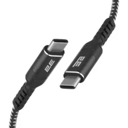 2E Сable USB-C > USB-C charge/data, 1m, 240W Type-C, Aluminum Shell, black-JUSTSHOP.GE-ზე