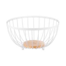 ხილის თასი Ardesto Basket Midori 25х25х13cm, metal, wood, white-JUSTSHOP.GE-ზე