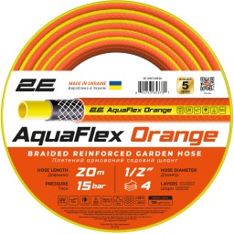 2E სარწყავი მილი 4 შრიანი Garden hose AquaFlex Orange 1/2 20m 4 layers 20bar -10...+60°C-JUSTSHOP.GE-ზე