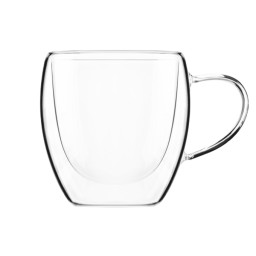 ჭიქების ნაკრები Ardesto Double wall borosilicate glass mug set with handles, 250 ml, 2 pcs