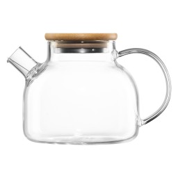 ჩაის დასაყენებელი Ardesto Teapot Midori, 600ml, borosilicate glass, bamboo, transparent-JUSTSHOP.GE-ზე