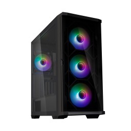 Zalman ქეისი PC case Z10 Duo without PSU, 2xUSB3.0, 1xUSB Type-C, 3x140mm ARGB, 1x120mm ARGB, VGA 395mm, LCS ready, TG Side Panel, EATX, black-JUSTSHOP.GE-ზე