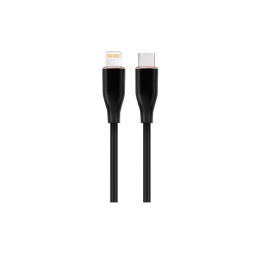 კაბელი: Gembird CC-USB2S-CM8PM-1.5M-bk Premium silicon USB Type-C to 8-pins charging & data cable 1.5m Black-JUSTSHOP.GE-ზე