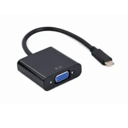 ადაპტერი: Gembird A-CM-VGAF-01 USB Type-C to VGA adapter cable 15cm Black-JUSTSHOP.GE-ზე