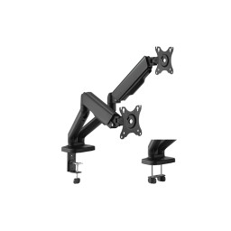 მონიტორის საკიდი: Logilink BP0177 Dual monitor mount 17-32 flat & curved monitors aluminum Black-JUSTSHOP.GE-ზე