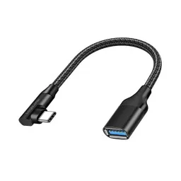 ადაპტერი: Logilink CU0100 USB 3.2 Gen2 USB-C adapter C/M 90° to USB-A/F OTG Black 0.2 m