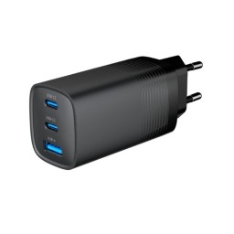 ადაპტერი: Gembird TA-UC-PDQC65-01-BK 3-port 65 W GaN USB PowerDelivery fast charger Black-JUSTSHOP.GE-ზე
