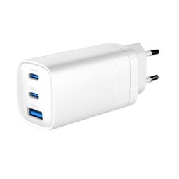 ადაპტერი: Gembird TA-UC-PDQC65-01-W 3-port 65 W GaN USB PowerDelivery fast charger White-JUSTSHOP.GE-ზე