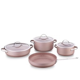 ქვაბებისა და ტაფების ნაკრები Korkmaz A2619 Linea 7 pcs Cookware Set- Rosagold