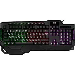 2E GAMING Membrane keyboard KG340 114key, USB-A, EN/UA/RU, LED, black
