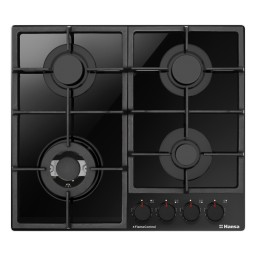 ჩასაშენებელი გაზქურის ზედაპირი Hob Hansa gas, 59cm, cast-iron, black