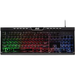 კლავიატურა 2E GAMING Membrane keyboard KG300 114key, USB-A, EN/RU, LED, black-JUSTSHOP.GE-ზე