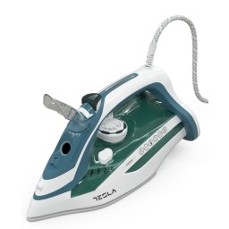 Tesla ორთქლის უთო IR300BL, 2400W, 350ML, Steam Iron, White/Blue-JUSTSHOP.GE-ზე