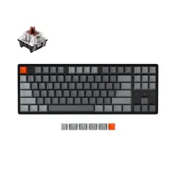 კლავიატურა KEYCHRON K8 Aluminum Frame 87 keys, Gateron Brown, Hot-Swap, RGB, BLACK