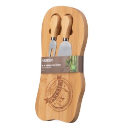 ყველის სერვირების კომპლექტი Ardesto Set for serving cheese Midori, 28х14х2cm, bamboo, metal