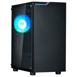 Zalman PC case T4 Plus without PSU, 2xUSB3.0, 1xUSB2.0, 1x120mm ARGB, VGA 320mm, TG Side Panel, mATX, black-JUSTSHOP.GE-ზე