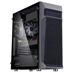 Zalman PC case Z1 Plus without PSU, 2xUSB3.0, 1xUSB2.0, 3x120mm, VGA 385mm, LCS ready, TG Side Panel, ATX, black-JUSTSHOP.GE-ზე