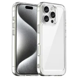 ქეისი Case For iPhone 16 Pro Clear Case TPU + Acrylic Back Cover (Big Rear Lens Hole)