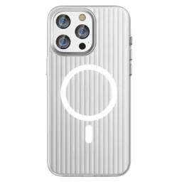 ქეისი Case For iPhone 16 Pro Case Compatible with MagSafe Corrugated Texture Hard PC Matte Phone Cover - White Edge