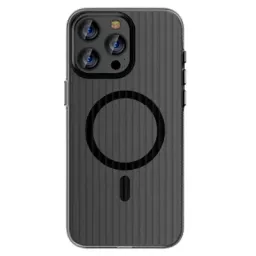 ქეისი Case For iPhone 16 Pro Max Case Compatible with MagSafe Corrugated Texture Hard PC Matte Phone Cover - Grey Edge