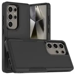 ქეისი Case For Samsung Galaxy S25 Ultra Case 2-in-1 PC+TPU Shockproof Phone Cover - Black