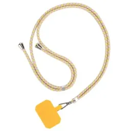 ტელეფონის რეგულირებადი სამაგრი Nylon Phone Lanyard Adjustable Phone Neck Shoulder Strap with Tether Tab - Yellow Grey-JUSTSHOP.GE-ზე