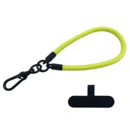 ტელეფონის რეგულირებადი სამაგრი Phone Hand Strap 8mm Polyester Short Strap Lanyard with Tether Tab, Length: 30cm - Yellow+Green-JUSTSHOP.GE-ზე