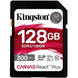 მეხსიერების ბარათი Flash CardKingston 128GB SDXC Canvas React Plus UHS-II 300R260W U3 V90 (SDR2128GB)-JUSTSHOP.GE-ზე