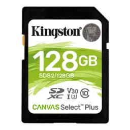 მეხსიერების ბარათი Flash CardKingston 128GB SDXC Canvas Select Plus 100MBs Read Class 10 UHS-I U1 V30 Memory Card (SDS2128GB)-JUSTSHOP.GE-ზე