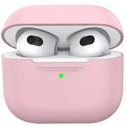 ჩასადები ქეისი AHASTYLE PT176 For Apple AirPods 3 Silicone Protective Case Bluetooth Earphone Anti-drop Cover with Anti-dust Charging Port Plug - Pink
