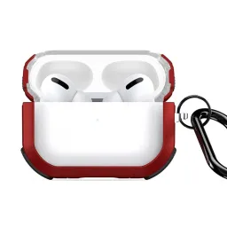 ჩასადები ქეისი DUX DUCIS PECD Series for Apple AirPods Pro 2 Earphones Case Shockproof Protection Cover with Keychain - Red