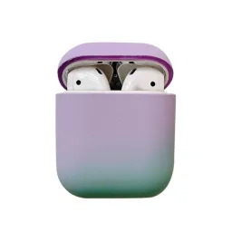 ჩასადები ქეისი For Apple AirPods 2nd gen. Gradient Frosted PC Hard Case Protective Cover (without Buckle) - Purple Green