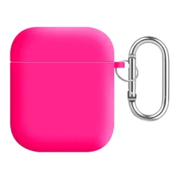 ჩასადები ქეისი For Apple AirPods 2nd gen. Silicone+PC Lining Protective Cover - Fluorescent Rose