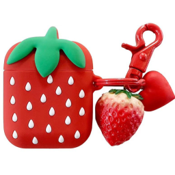 ჩასადები ქეისი For Apple AirPods 2nd gen. Strawberry Pattern Silicone Case - Red