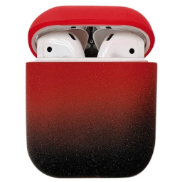 ჩასადები ქეისი For Apple AirPods 2nd gen.Gradient Frosted PC Hard Case Protective Cover (without Buckle) - Red Black-JUSTSHOP.GE-ზე