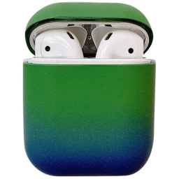 ჩასადები ქეისი For Apple AirPods 2nd gen.Gradient Frosted PC Hard Case Protective Cover (without Buckle) - Green Blue-JUSTSHOP.GE-ზე