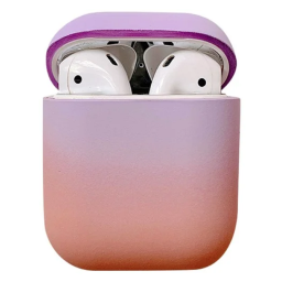 ჩასადები ქეისი For Apple AirPods 2nd gen.Gradient Frosted PC Hard Case Protective Cover (without Buckle) - Purple Pink-JUSTSHOP.GE-ზე