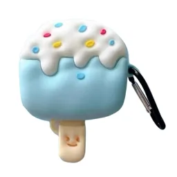 ჩასადები ქეისი For Apple AirPods 3 Cartoon Ice Cream Design Earphone Cover Silicone Drop-proof Case with Anti-lost Buckle-JUSTSHOP.GE-ზე