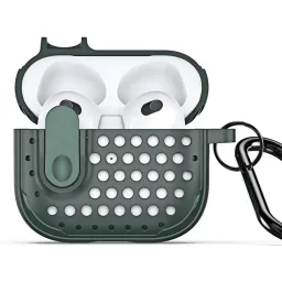 ჩასადები ქეისი For Apple AirPods 3 DUX DUCIS PECM Series Case TPU+PC Protective Cover with Keychain - Green
