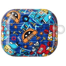 ჩასადები ქეისი For Apple AirPods 3 IMD Stylish Pattern Protective Cover Earphone Charging Box Drop-proof TPU Case - Robot