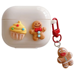 ჩასადები ქეისი For Apple AirPods 3 TPU Case Cake Cookie Earbud Protection Cover with Pendant-JUSTSHOP.GE-ზე