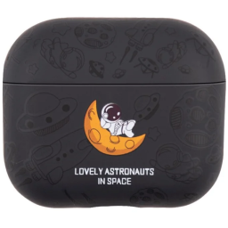 ჩასადები ქეისი For Apple AirPods 3 TPU Water Transfer Printing Earphone Charging Case Shockproof Protective Cover - Black Astronaut-JUSTSHOP.GE-ზე