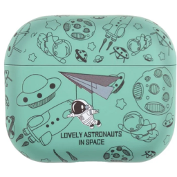 ჩასადები ქეისი For Apple AirPods 3 TPU Water Transfer Printing Earphone Charging Case Shockproof Protective Cover - Green Astronaut-JUSTSHOP.GE-ზე