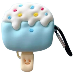 ჩასადები ქეისი For Apple AirPods Pro Pro 2 Ice Cream Design Earphone Protective Cover Silicone Case with Anti-lost Buckle-JUSTSHOP.GE-ზე