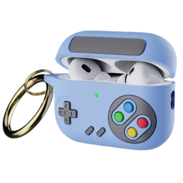 ჩასადები ქეისი for Apple AirPods Pro (Gen 2) (USB-C) AirPods Pro 2 , Game Console Design Earbuds Anti-drop Cover with Ring Buckle - Blue-JUSTSHOP.GE-ზე