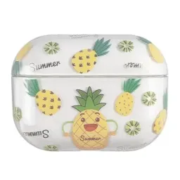 ჩასადები ქეისი For Apple AirPods Pro (Gen 2) (USB-C) Pro 2 Hard PC Earbud Case Lacquered Fruit Flower Pattern Bluetooth Earphone Protective Cover - Pineapple-JUSTSHOP.GE-ზე