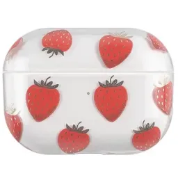 ჩასადები ქეისი For Apple AirPods Pro (Gen 2) (USB-C) Pro 2 Hard PC Earbud Case Lacquered Fruit Flower Pattern Bluetooth Earphone Protective Cover- Strawberry-JUSTSHOP.GE-ზე