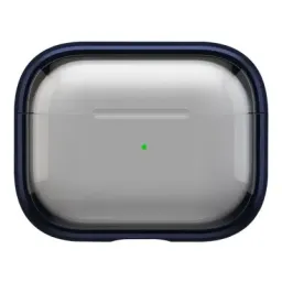 ჩასადები ქეისი For Apple AirPods Pro 2 Case PC+TPU Bluetooth Earbud Cover Phone Stand with Carabiner - Transparent Deep Blue-JUSTSHOP.GE-ზე