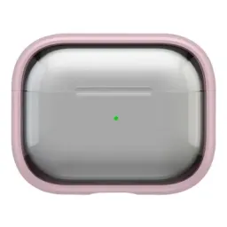 ჩასადები ქეისი For Apple AirPods Pro 2 Case PC+TPU Bluetooth Earbud Cover Phone Stand with Carabiner - Transparent Pink