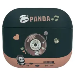 ჩასადები ქეისი For Apple AirPods Pro Earphone Protector TPU Earphone Case Lovely Panda Earphone Shell - Black